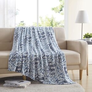 💙NWT! Velvet Plush Throw - Faith Hope Love